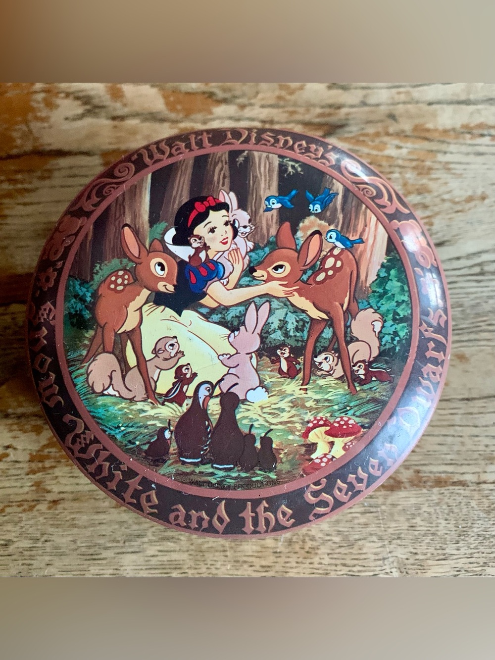 Vintage Snow White and the Seven Dwarfs Tin Candy Container Disney Nostalgia